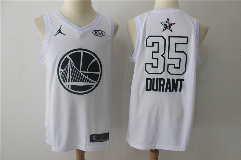 Men Golden State Warriors #35 Durant White 2108 All Stars NBA Jerseys